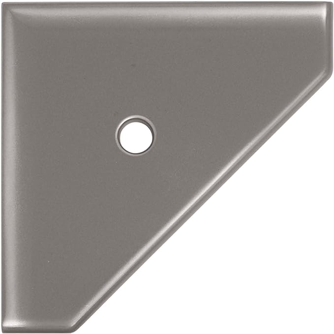 Questech 8" Corner Shower Shelf, Retrofit Shower Organizer for Tile Walls, Corner Caddy Soap Dish Bathroom Storage, Geo Flatback, Brushed Nickel Finish