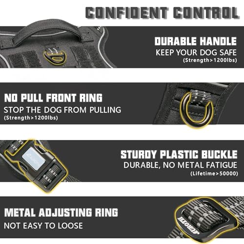 AUROTH Dog Harness for Large Dogs, No Pull Tactical Dog - Image 4