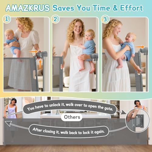160 Inch Retractable Baby Gates Extra Wide, 42 Inch Extra - Image 5