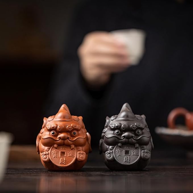 Zisha Handmade Purple Clay Tea Pet, Kungfu Tea Tray Decor Accessory (A)