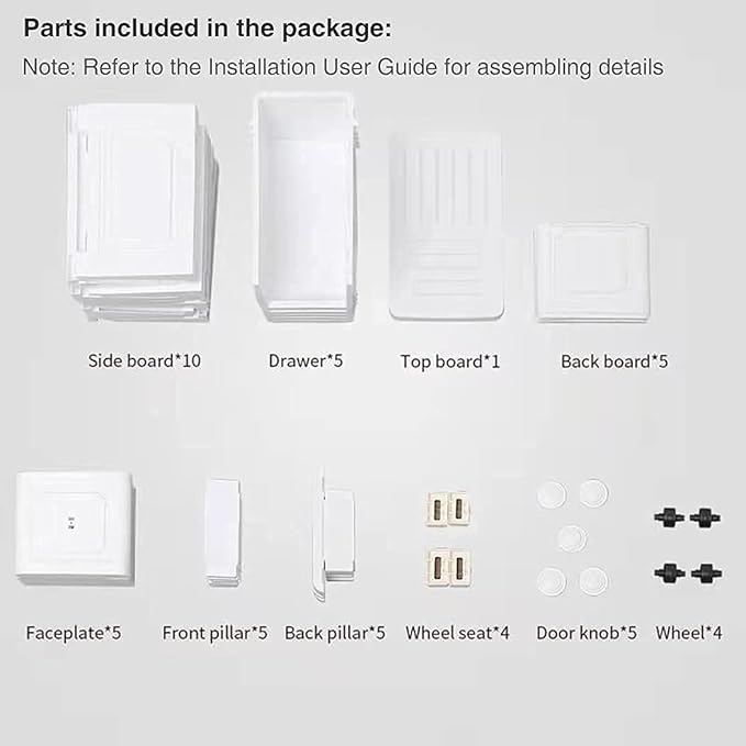 Conworld Super Light Weight Slim Plastic Bathroom Storage, Self-Assembling Organizer 5 Tier Cart with 4 Wheels (Product Comes with Installation Instructions and Video)