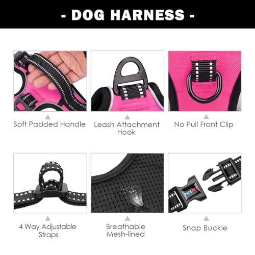 PHOEPET No Pull Dog Harness Medium Reflective Front Clip - Image 5