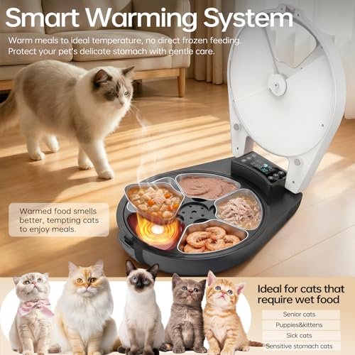 Automatic Wet Food Cat Feeder, 3 Days 5 Freshness Me | Smart Feeding S - Image 5