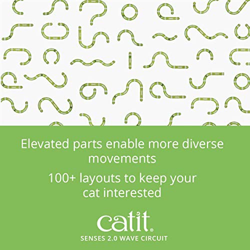 Catit Senses 2.0 Wave Circuit Interactive Cat Toy - 8-Piece Closed-Track Ball Toy for All Breed Sizes