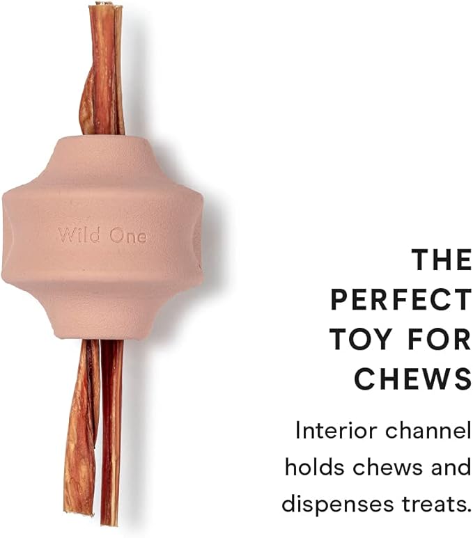 Wild One Twist Toss Dog Toy 100% Natural Rubber, Fun to Chew, Durable for Average Chewers, Fetch Toy, Treat Dispensing Pink