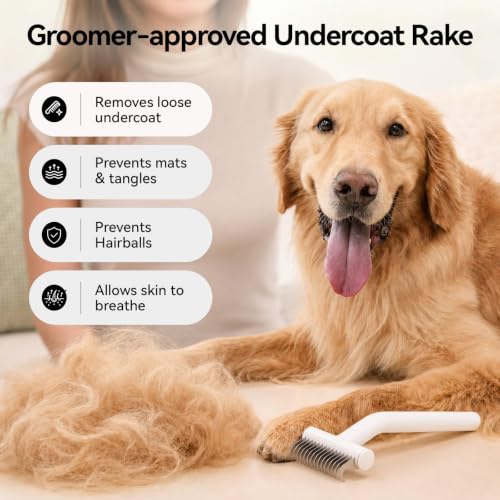 aumuca Undercoat Rake for Dogs, Deshedding & Dematti | Grooming & Care - Image 4