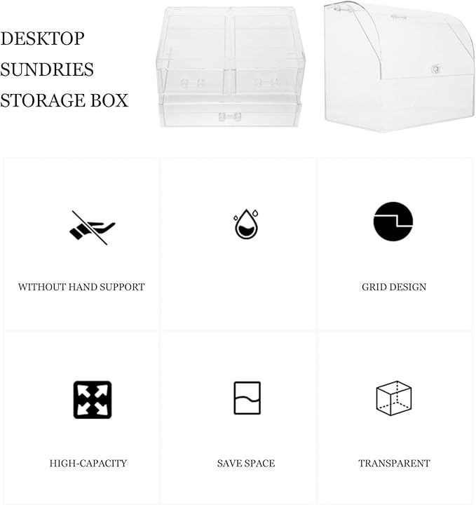 Cosmetic Storage Boxes Dividers Makeup Display Box Tabletop Organizer for Beauty Products