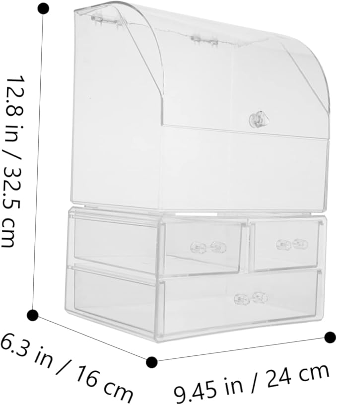 Acrylic Cosmetic Storage Box Lid Decorative Organizer Makeup Storage Case