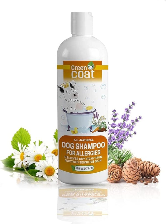 All-Natural Dog Shampoo for Sensitive Skin | Natural and Organic Ingredients | Skin Cleansing Properties, Relieves Dry Itchy Skin | 16fl oz 473 ml.