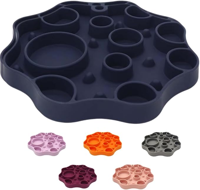 Non-Slip Slow Feeder Pet Bowl – Anti-Choking Feeding Bowl with Suction Cups for Dogs & Cats, Promotes Healthy Digestion (Night Sky, Bubble)