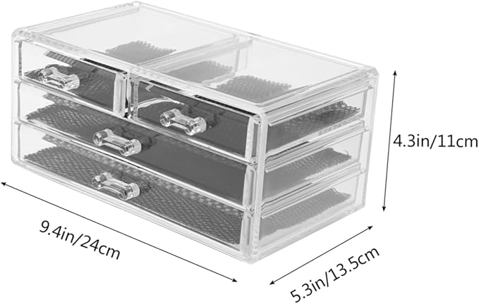 Acrylic Makeup Organizer Desktop Storage Case Tidy Jewelry Box Bins for Cosmetics Large Capacity Desktop Cosmetics Holder