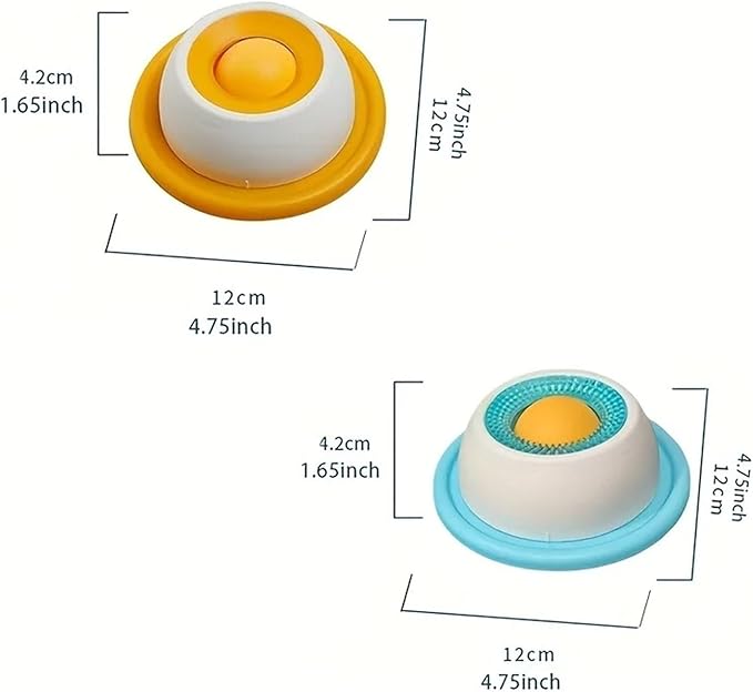 Sturdy Interactive Pet Lick Mat with Yogurt Licking Plate, Slow Feeder for Dogs & Cats - Dental Health & Mental Stimulation Toy(Yellow)