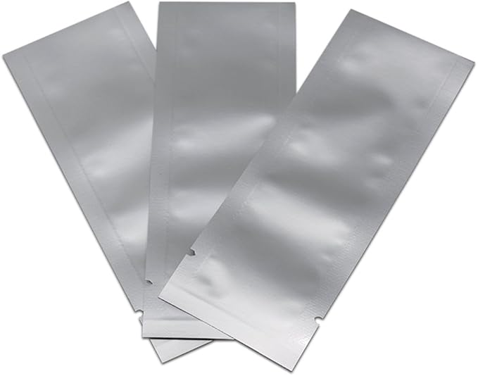 100 Pack 2.56x6.69 inch (Inside Size 2.15x6.3 inch) Heat Seal Sample Pouch Thickened Mylar Foil Bag for Toiletries Travel Packets Single Serving Coffee Powder Condiments Food Storage Containers