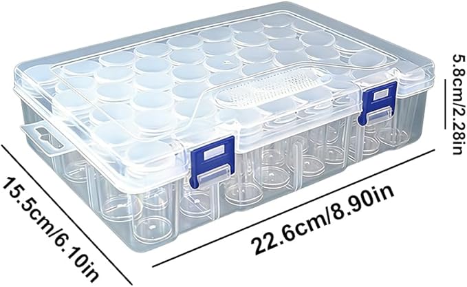 48pcs Diamond Art Painting Storage Containers with Clear Lids & Label Stickers, Small Round Beads Organizer Box for DIY Crafts Jewelry, Portable Stackable Art Supply Case