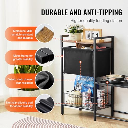 VEVOR Pet Feeding Station with Storage, 4 Height | Home Organization - Image 5