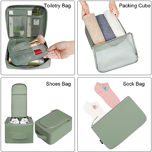 BAGAIL 8 Set Packing Cubes Luggage Packing Organizers for Travel Accessories-Matcha Green - Image 4