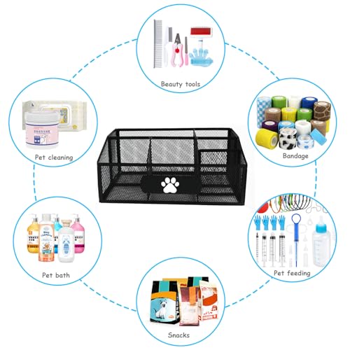 Pet Supplies Organizer with 6 Compartments, Portable Dog - Image 6