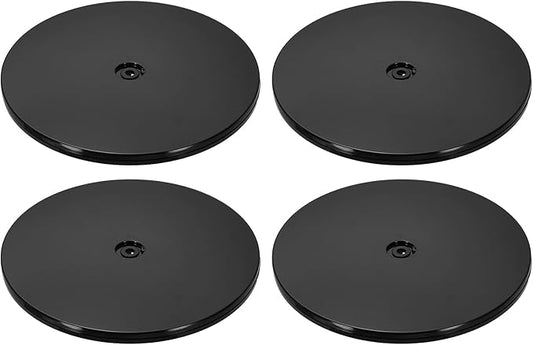 uxcell 4Pack Acrylic Lazy Susan Turntable, 9" Spinner Lazy Susan Turntable Organizer, Acrylic Ball Bearing Rotating Tray for Pantry Spice Rack Decorating, Black