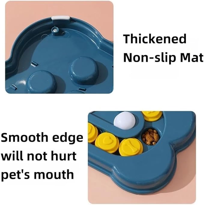 Interactive Dog Puzzle Toy for Treat Training, Bone-Shaped Enrichment Toy with Sliding Compartments & Rolling Balls, Mental Stimulation Slow Treat Dispenser for Small Medium Large Dogs