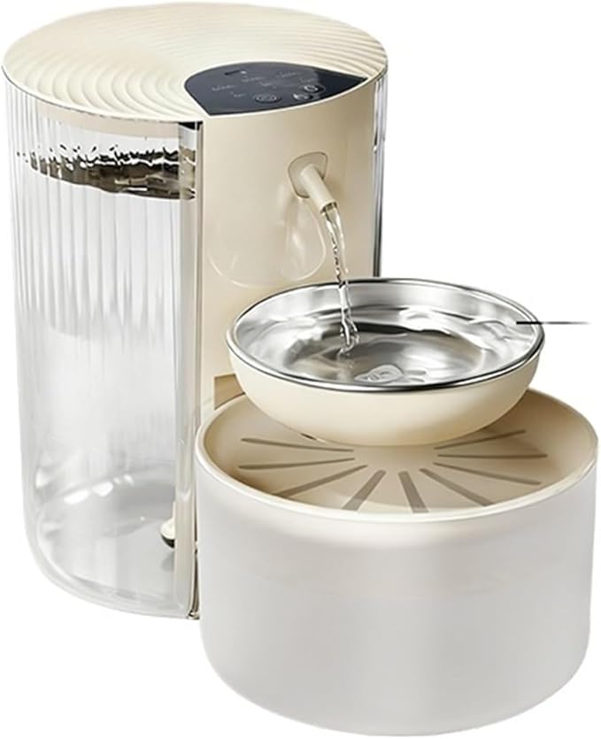Compatible for 3L Smart Constant Temperature Heated Pet Water Fountain Tilting Silent for Cats Dogs(Khaki)