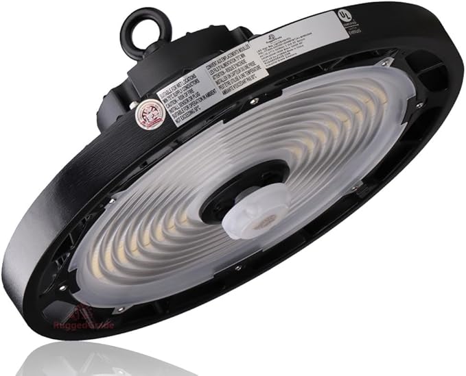 RuggedGrade 240W - Titan V Series LED High Bay UFO Light with Motion Sensor - 35,300 Lumens - 5000K Bright White - Wattage Selectable - 150W/120W/100W - Outdoor LED Light - DLC 5.1 Premium