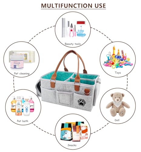 Felt Dog Grooming Bag,Portable Tote Bag for Dogs Cats - Image 8