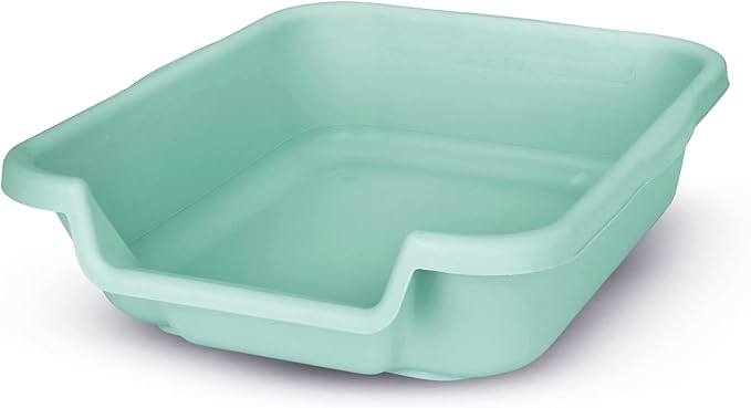 KittyGoHere Senior Cat Litter Box, Small Litter pan, Open Top Low Entrance Kitty Litter Box, Lightweight Low Entry Litters Box, Durable, Made in USA (Green)