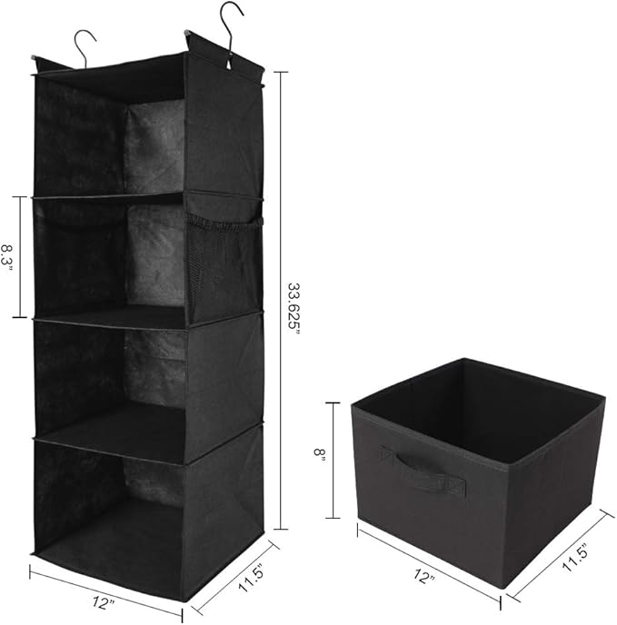 MAX Houser Hanging Closet Organizer, Hanging Sweater Organizer,Foldable Hanging Shelves for Closet