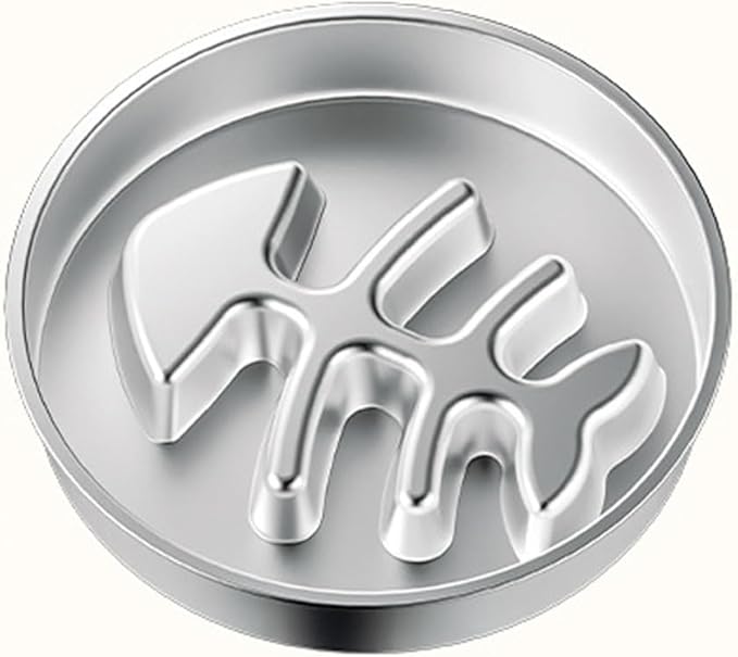 Stainless Steel Slow-Feed Dog Bowl Designed specifically for French Bulldog, This Double-Sided Anti-swallowing pet Food Bowl Features Raised barriers and is Easy to Clean D