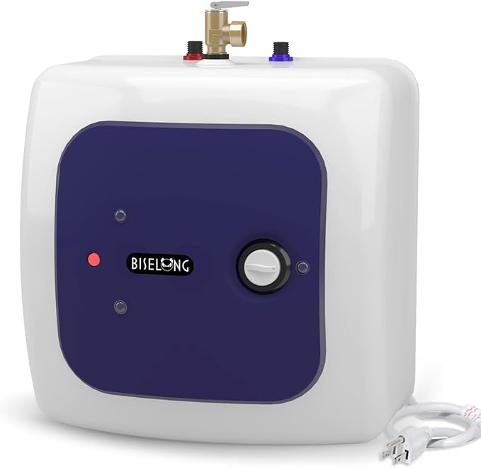 110V-120V 1500W Small Electric Under Sink Tank 8 Gallon Hot Water Heater Storage,Food Trucks Instant RV TR Trailer Kitchen Compact,Wall or Floor Mounted, Easy to Install,30L