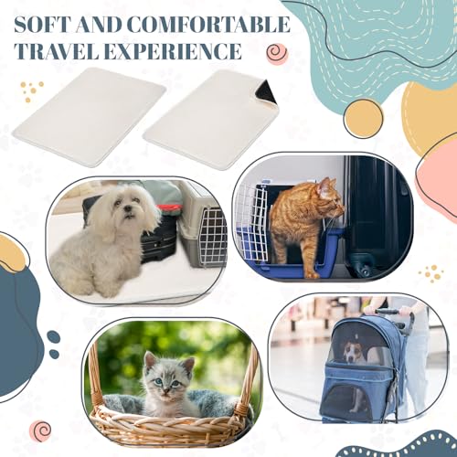 Drydiet 4 Pcs Cat Carrier Pad Reversible Liner, Beige, 17 x 11 Inch - Image 4