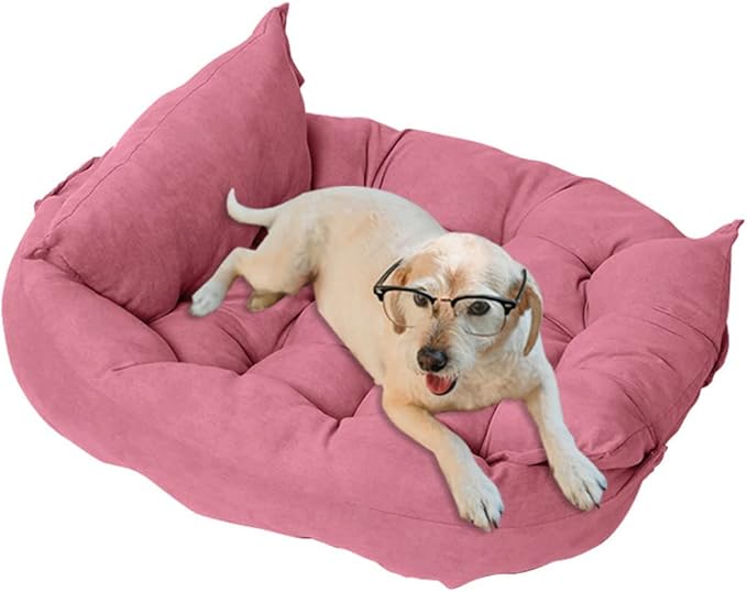 Comfy Calming Dog Beds for Small Medium Large Dogs, Anti Anxiety Dog Bed, Self Warming Dog Bed Outdoor and Indoor, Cat Beds for Indoor Cats, Kennel Bed for Pet (Small(10x12inch),Cherry Pink)