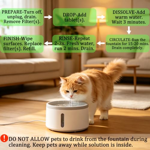 Pet Water Fountain Cleaner Tablets Residue-Free Safe Clean - Image 7