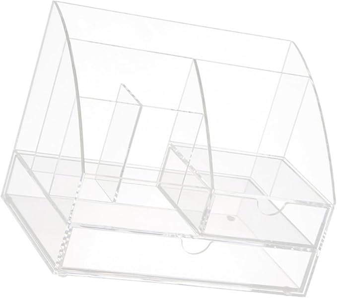Garneck Acrylic Desk Organizer Drawer for Makeup Cosmetics and Office Supplies Multi-compartment Storage Box for Home and Vanity Use