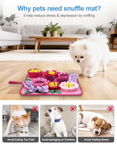 Snuffle Mat for Dogs, 15.4x15.4 Inch Pet Treats Feed | Behavior & Trai - Image 6