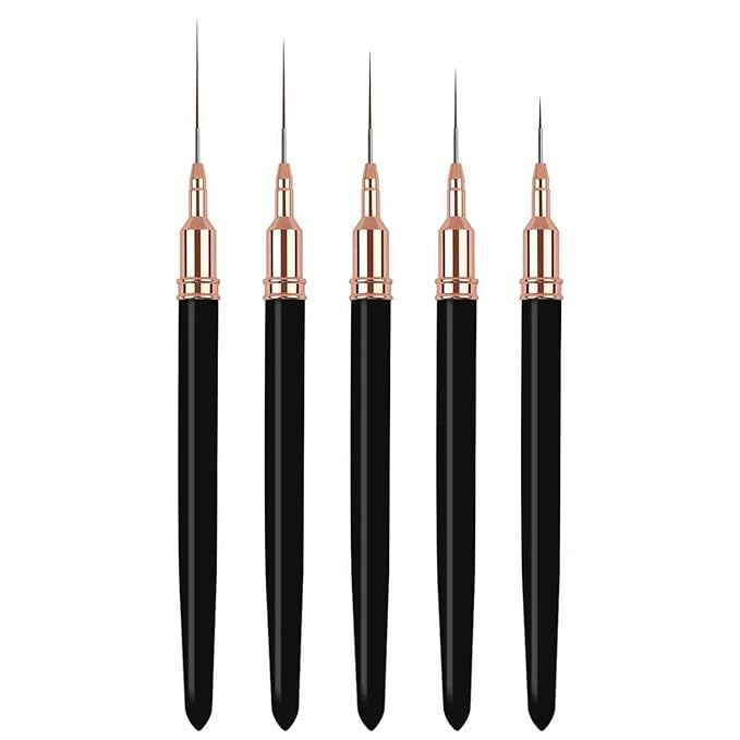 10Pcs Pink & Black Ultra-Fine Nail Liner Brush Set - Professional Nail Art Detail Brush for French Tip, Intricate Patterns, Fine Line Painting & Gel Polish Manicure, Salon & DIY Manicure Tool Kit