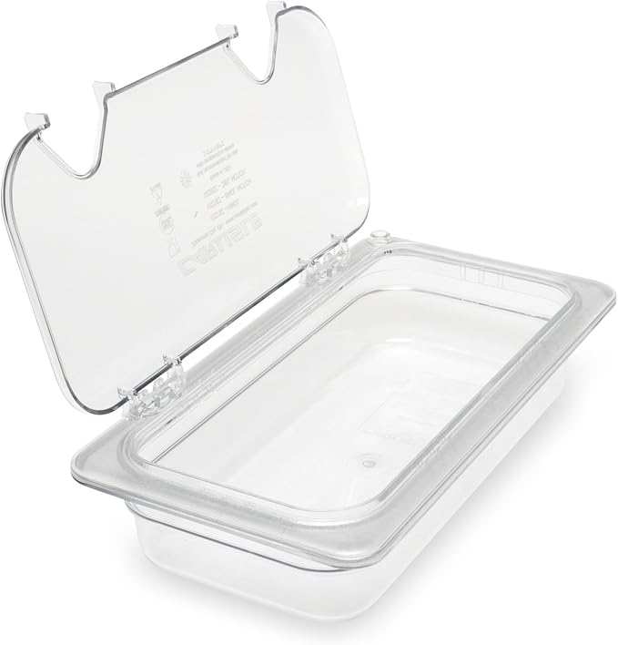 Carlisle FoodService Products Storplus Food Storage Container Food Pan, Chafing Pan for Catering, Buffets, Restaurants, Polycarbonate (Pc), 1/4 Size 2.5 Inches Deep, Clear, (Pack of 6)