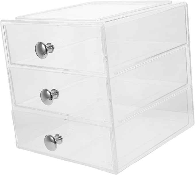 Clear Drawer Organizer for Makeup Jewelry Office Supplies Multi-use Storage for Neat and Efficient Organization