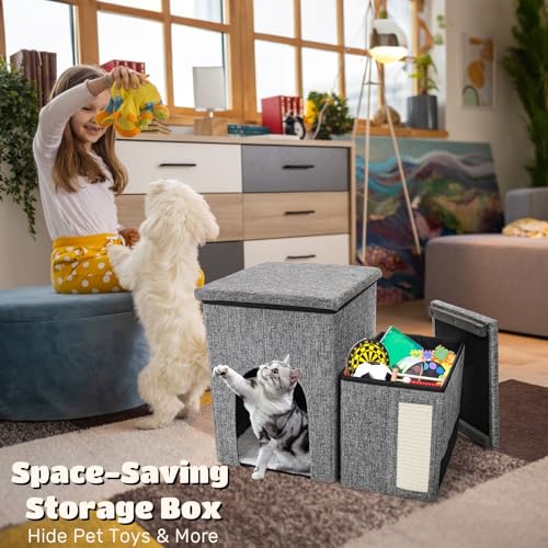 Dog Stairs for Small Dogs, 3 Tiers Dog Step with Storage - Image 7