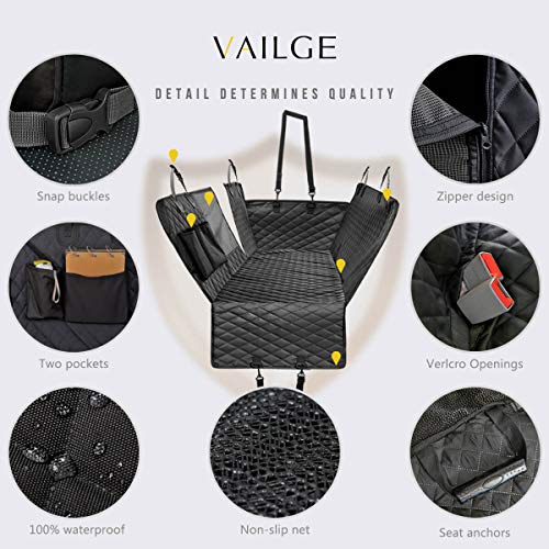 Vailge Dog Car Seat Cover for Back Seat, 100% Waterproof - Image 7