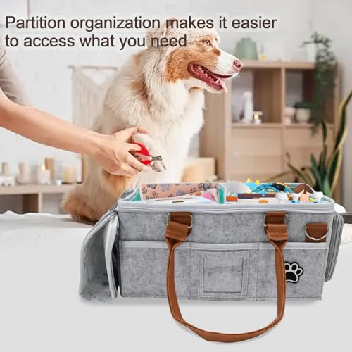 Felt Dog Grooming Bag,Portable Tote Bag for Dogs Cats - Image 6