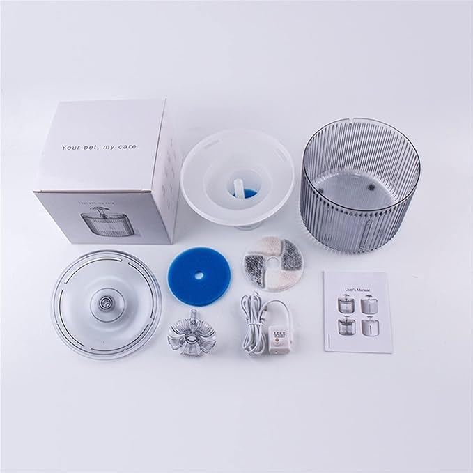 Smart Transparent Pet Water Fountain for Cats & Dogs, Automatic Drinking Bowl with 3 Flow Designs