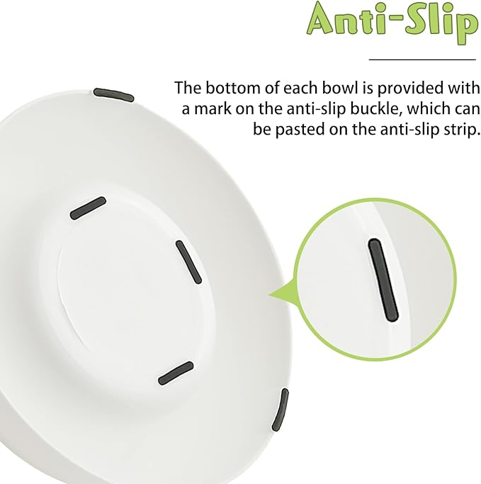 Hamiledyi Raised Cat Bowls 4 PCS - 15° Tilted Elevated Stainless Steel Food & Water Bowls for Anti-Vomiting, Spill Proof - Detachable Pet Dish Set for Cats/Kittens Feeding (Black+White, 200+400 ML)