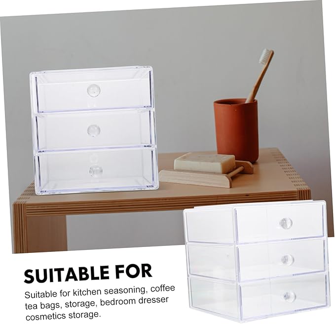 1pc Cosmetic Storage Box Acrylic Makeup Organizer Desktop Organizer Tidy Practical