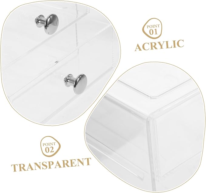 Transparent Multi Functional Drawer Organizer Storage Box for Jewelry Hair Accessories Skincare Stackable Design for Home Office Organization