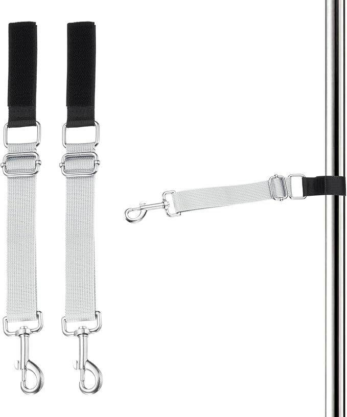 Dog Grooming Loop, Dog Grooming Harness Table Arm Accessories Adjustable Secure and Stable Extender Bathing Restraint Leashes (White, 2 Pcs), for Pet Bathing