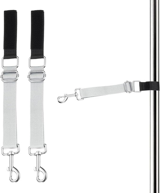 Dog Grooming Loop, Dog Grooming Harness Table Arm Accessories Adjustable Secure and Stable Extender Bathing Restraint Leashes (White, 2 Pcs), for Pet Bathing
