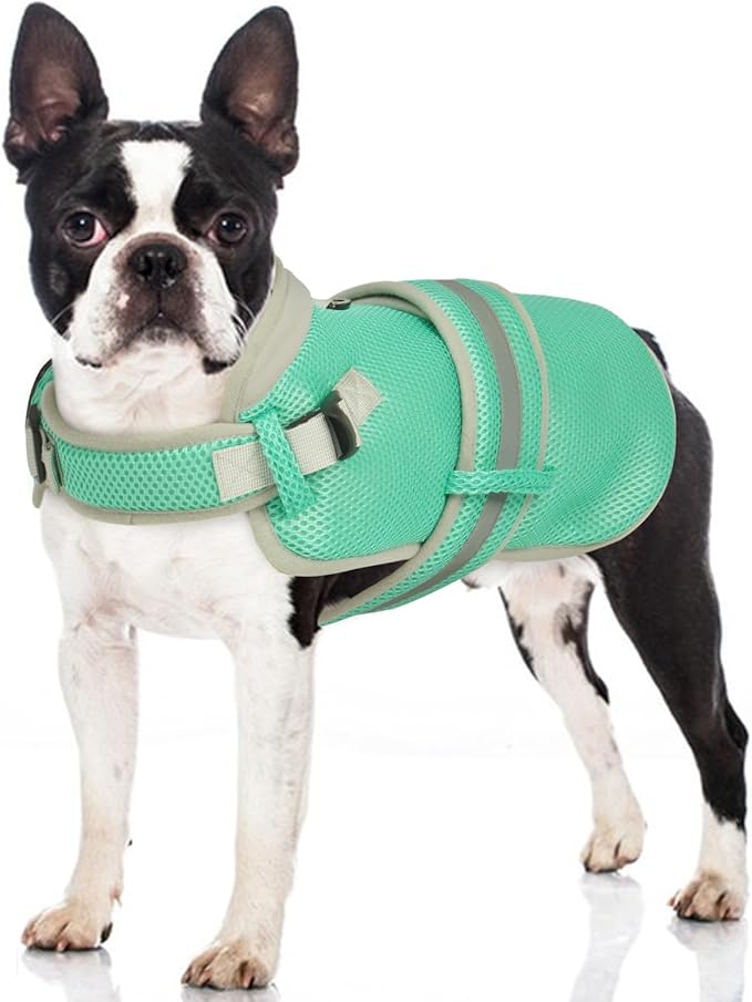 Dog Cooling Vest for Medium Dogs,Lightweight Cooling Dog Jacket,Breathable Mesh Dogs Shirt Harness Vest with Adjustable Straps Reflective Stripe for Hot Weather with D-Ring for Beach,Hiking,M