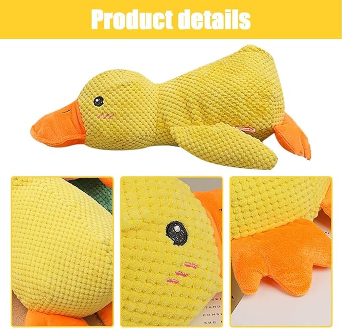 Calming Duck, Calming Duck Dog Toy Bright Yellow, Calming Duck for Dogs, Emotional Support Duck, The Mellow Dog Calming Duck, Quack-Quack Duck Dog Toy for Puppy Dogs (Green, Small)