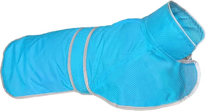 Dog Raincoat| Waterproof Adjustable & Lightweight Dog Jacket with Reflective Strips| Easy Step-in Closure for All-Weather| Fits Small Medium Large Dogs(Blue,Medium)